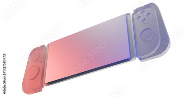 Obraz 3d render transparent game console illustration