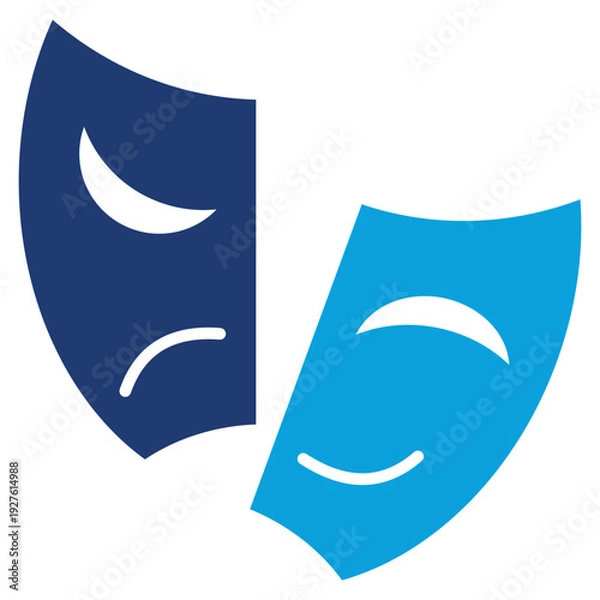 Obraz acting flat blue icon