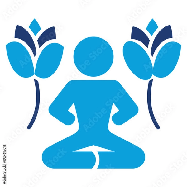 Obraz yoga flat blue icon