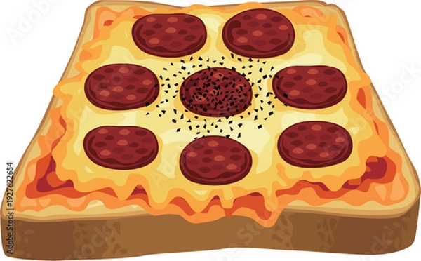 Obraz ピザトースト　サラミ