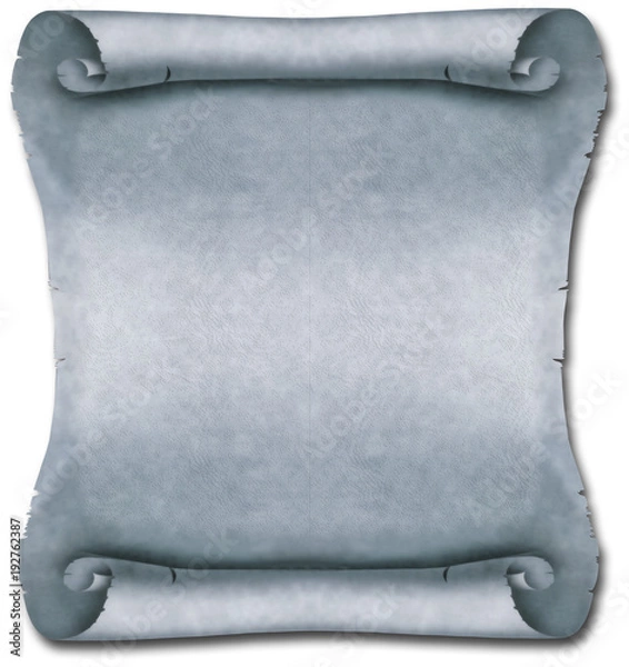 Fototapeta Square gray blank Ancient Scroll with curved corners