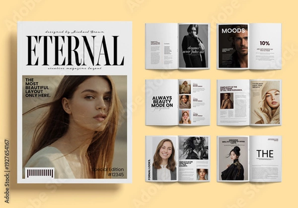 Obraz Editorial Magazine Template Layout