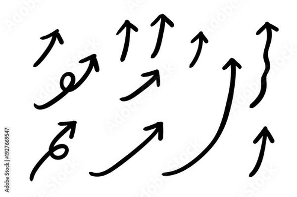 Obraz 鰻登り　右肩上がり　矢印セット