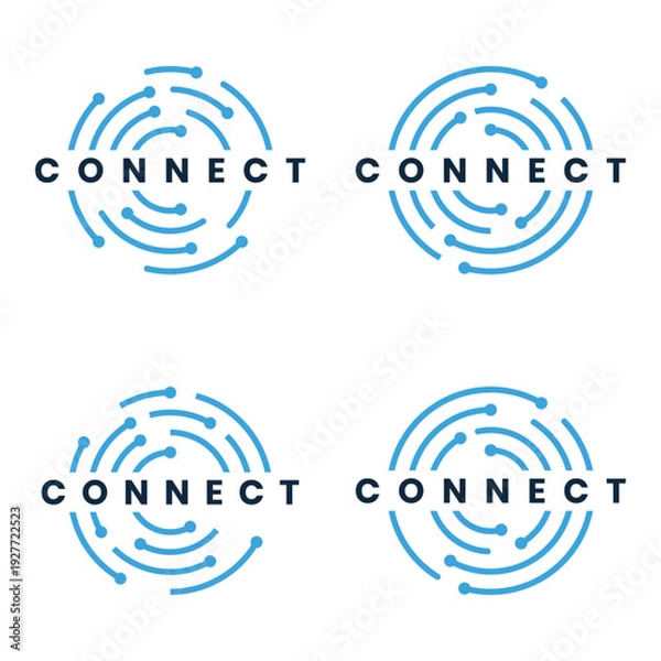 Obraz Collection connection technology logo with digital circuits