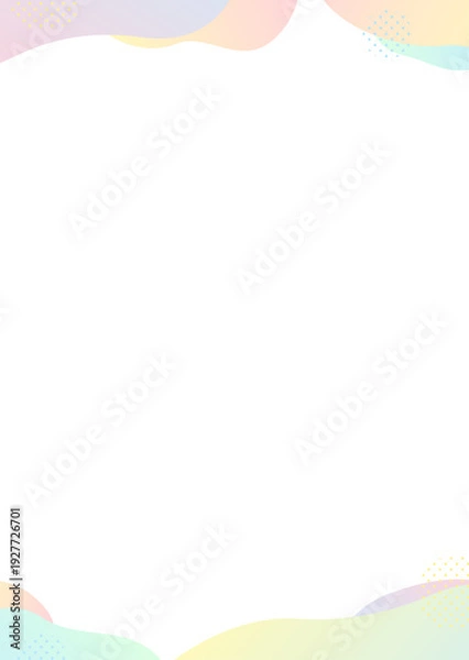 Obraz かわいいグラデーションの背景フレーム　プリズム・ピンク・黄色・水色・緑