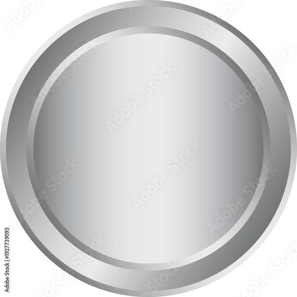 Obraz silver metal button