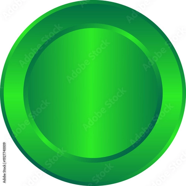 Obraz green glossy button