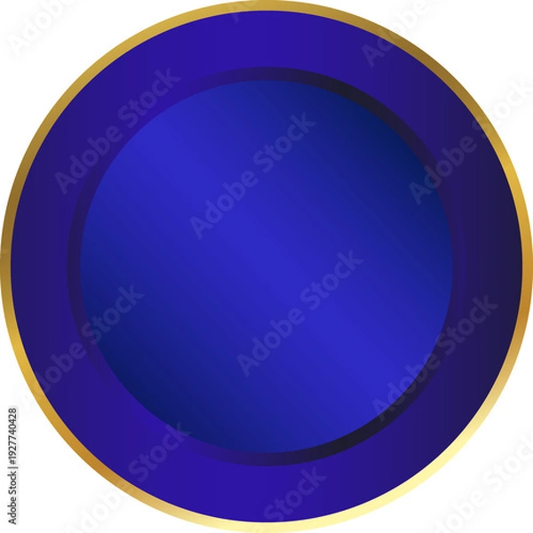 Obraz blue glossy button