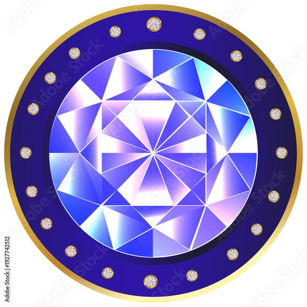 Obraz diamond icon on round button
