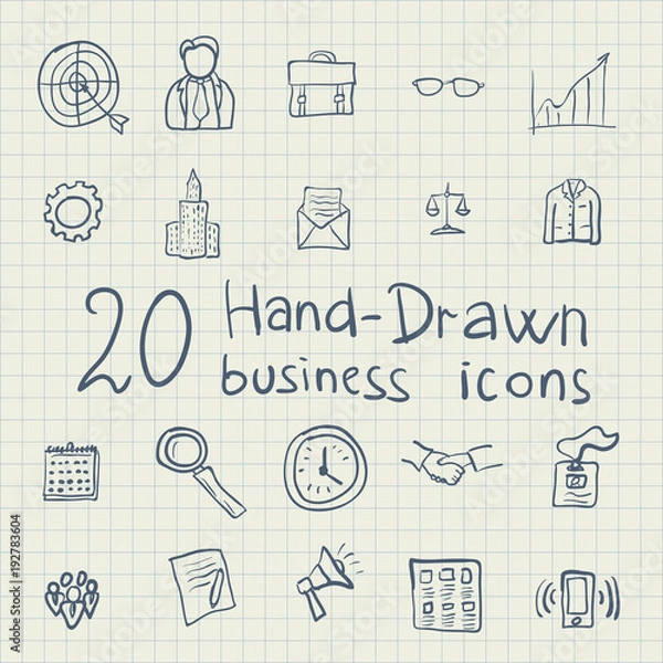 Fototapeta Business Drawing Icons Vector