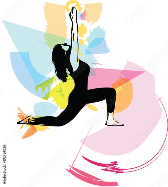 Fototapeta Beautiful sporty fit yogini woman practices yoga