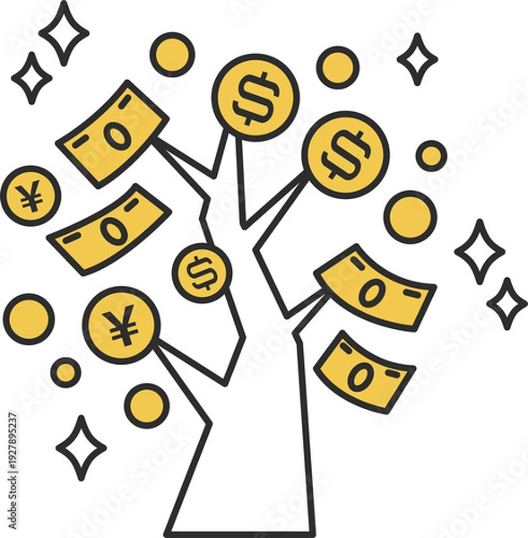 Obraz 金のなる木のイラスト