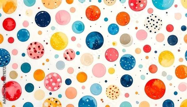Obraz Colorful Polka Dots Pattern Background Design.