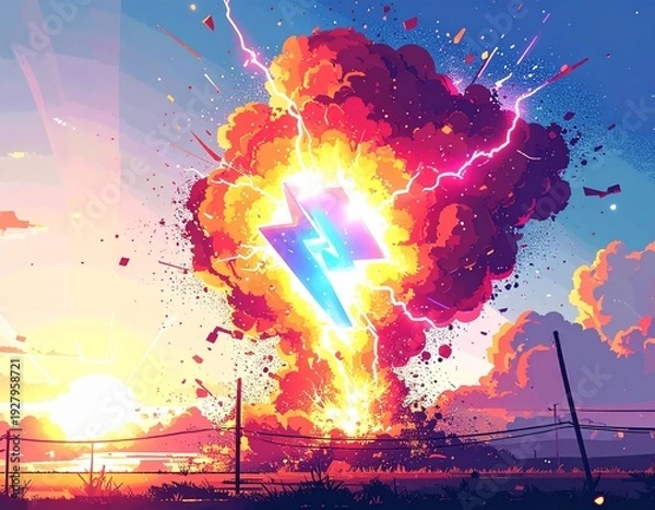 Fototapeta 爆発　エフェクト