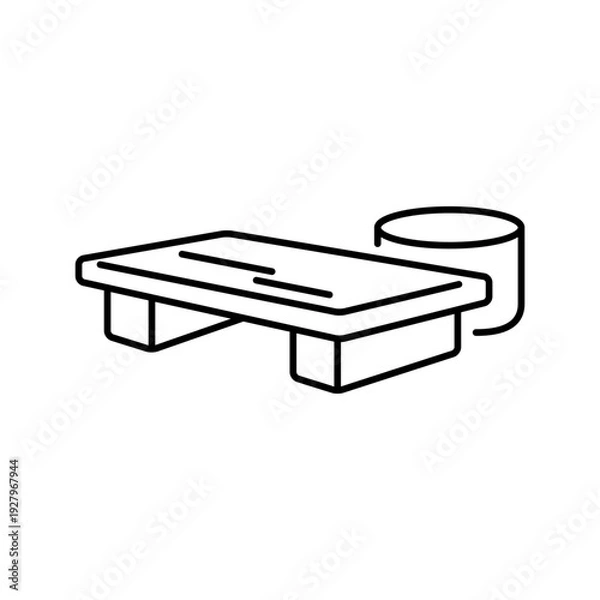 Obraz 木の和菓子皿をモチーフにしたアイコン