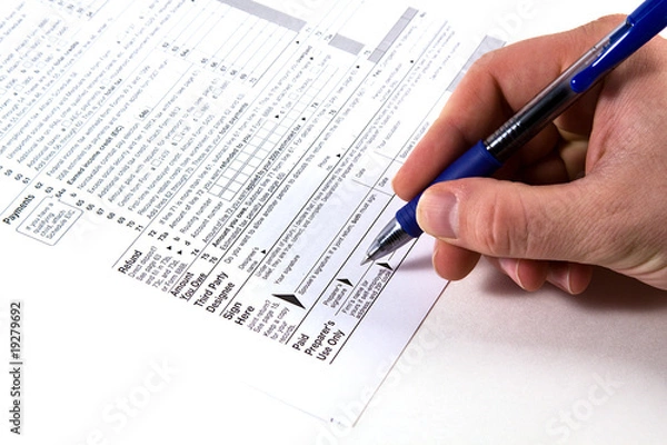 Fototapeta Preparing Taxes