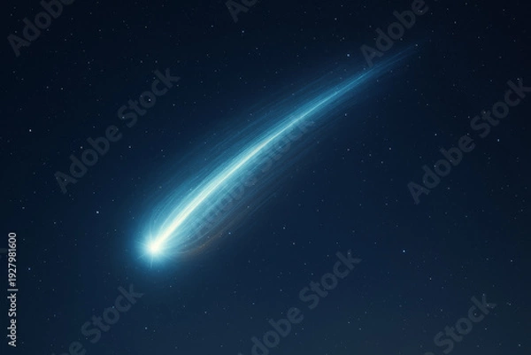 Obraz Comet streaking through dark starry night sky