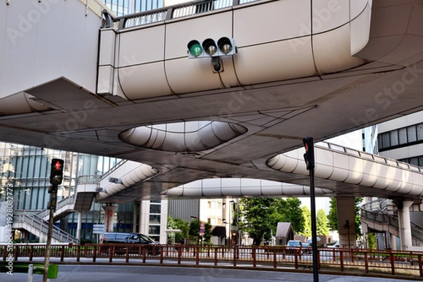 Obraz 銀座昭和通り歩道橋下の景色