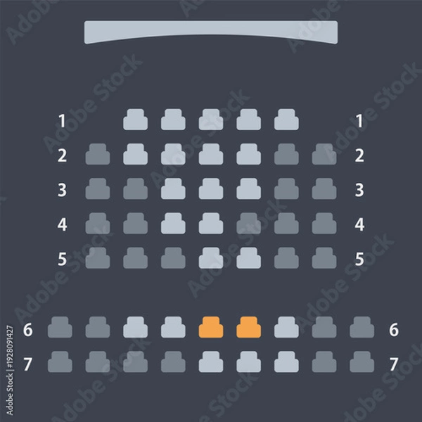 Obraz 映画予約時に使用する座席選択画面のイラスト