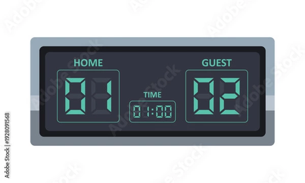 Obraz デジタル数字で構成されたスコアボード表示イラスト