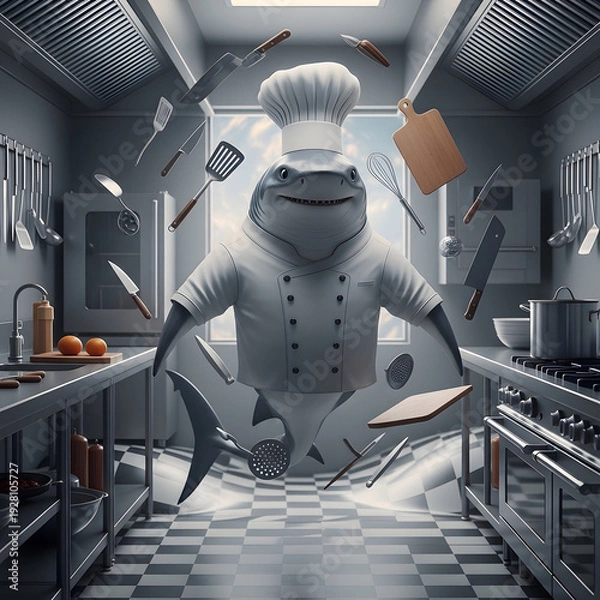 Obraz Chef Toad in Kitchen Chaos