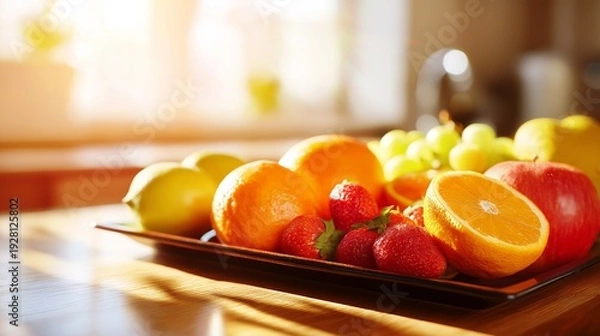 Fototapeta フルーツと朝のキッチン