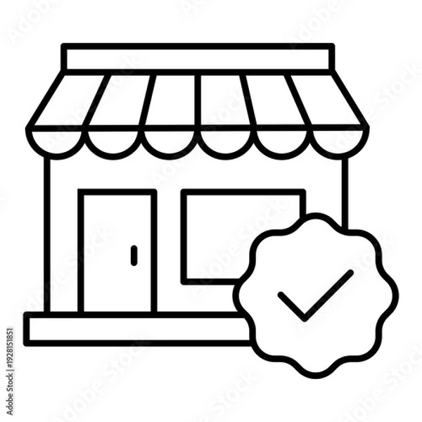 Obraz verified store line icon with editable stroke