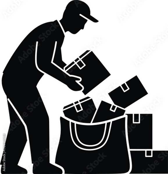 Obraz Delivery man with packages