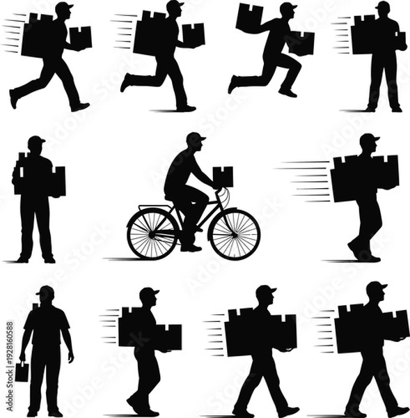 Obraz Delivery man icon set