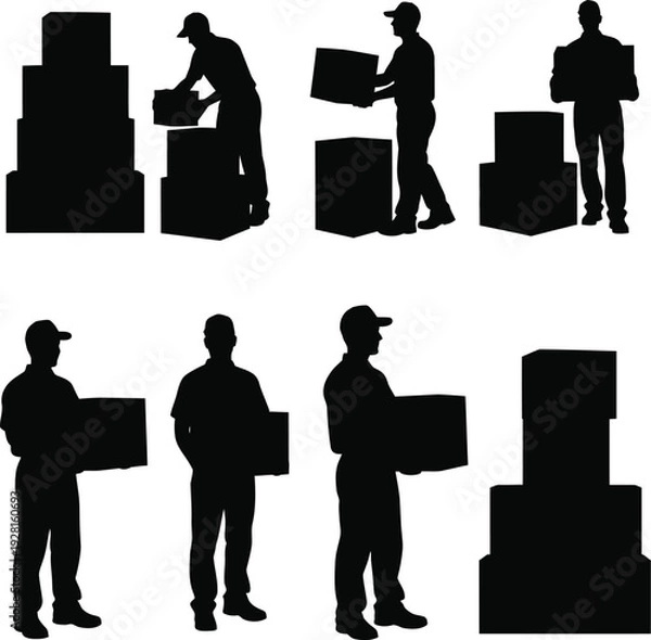 Obraz Moving and delivery icon set