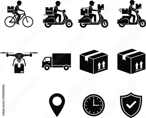 Obraz Logistics and delivery icon set