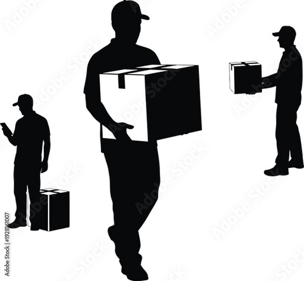 Obraz Delivery workers icon set