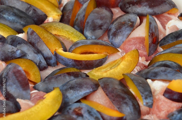 Obraz Cooking meat with plum