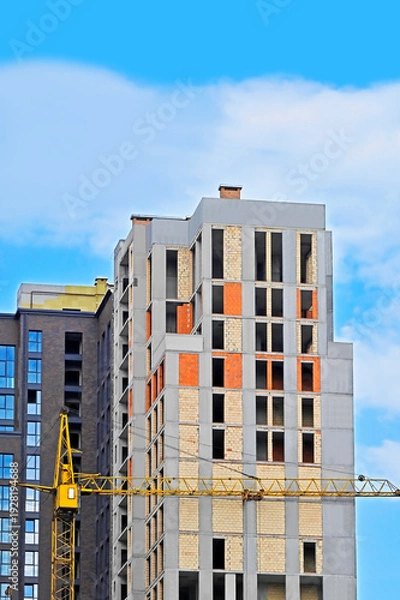Obraz Crane and building construction site