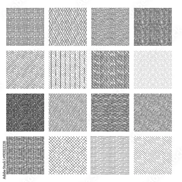 Obraz Seamless pattern of rough hatching grunge texture.