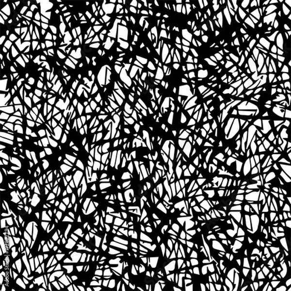 Obraz Abstract hand-drawn ink continuous pattern - Illustration Textile, Draw, Ink, Design, Repeated pattern