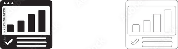 Obraz Verified analytics. Vector icon of performance dashboard.