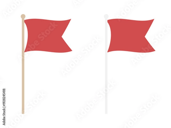 Obraz シンプルな赤い旗のイラスト素材