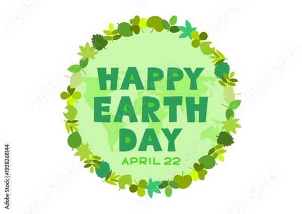 Obraz アースデーのイラスト 葉の円フレーム