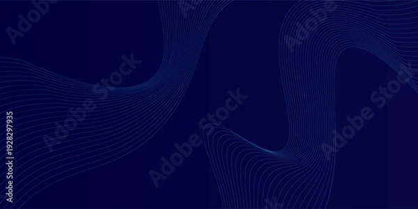 Obraz Abstract Blue Wave Lines on White modern design Vector Illustration simple texture blue pattern simple modern