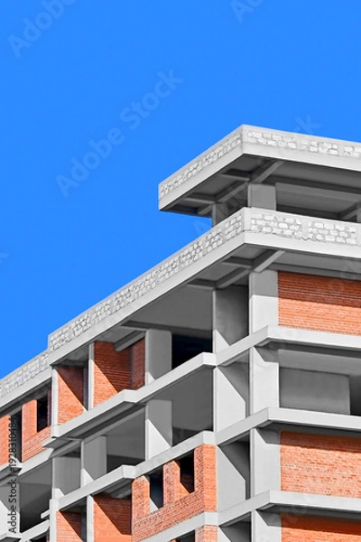 Obraz Building construction site work and sky