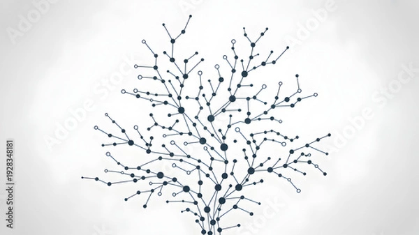 Obraz Abstract connection points and lines in a tree-like structure illustration.