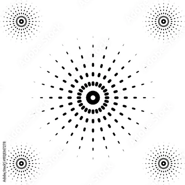 Obraz Geometric pattern featuring concentric circles and radial lines