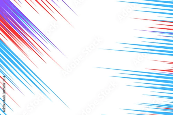 Obraz Red Blue Dynamic Speed Lines Abstract Background Design
