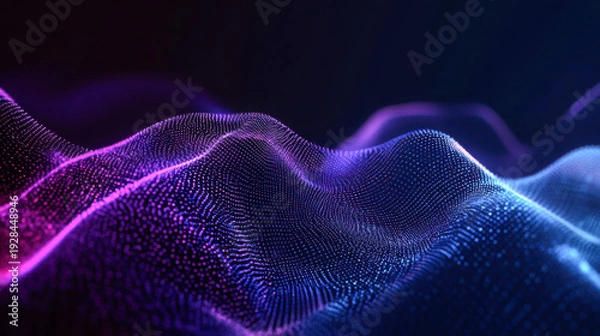 Obraz Futuristic Data Stream Wave Design