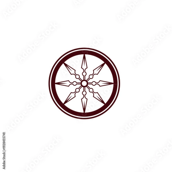 Obraz Spear head in circle for warrior logo vector