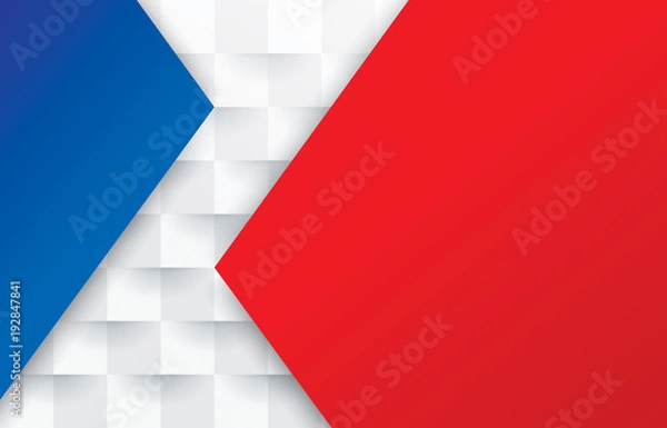 Obraz Red white and blue abstract background vector with blank space for text.