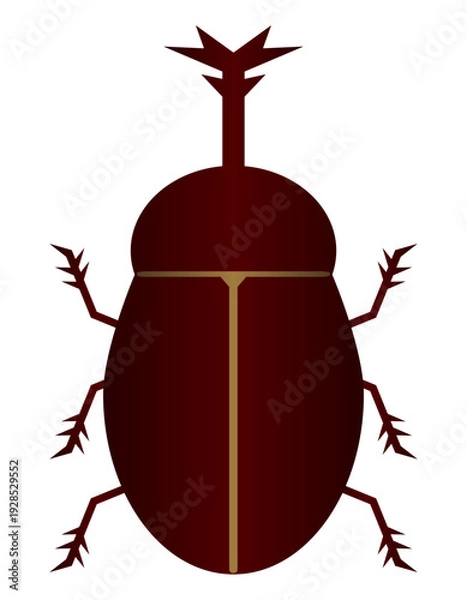 Obraz 夏の季節の昆虫の雄のカブトムシをグラデーションを付けてカラーでシンプルにデザインしたベクターのイラストのグラフィック素材