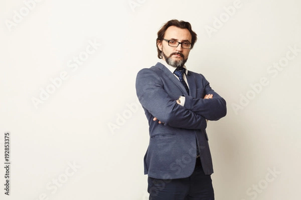 Obraz Handsome confident bearded businessman portrait