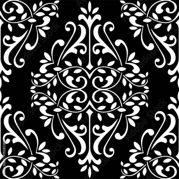 Obraz Seamless pattern with floral elements. - Illustration Damask, Decor, Scroll, Textile, Tile